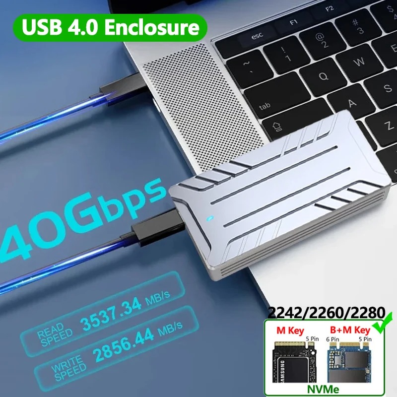 Caja USB4 40Gbps M.2 NVMe SSD  - Thunderbolt 4 External Ssd 4Tb reseña y precio
